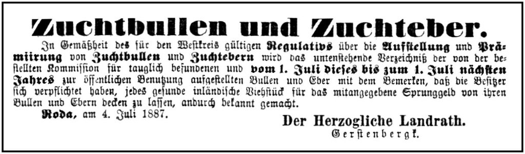 1887-07-04 Kl Zuchtbullen und Eber